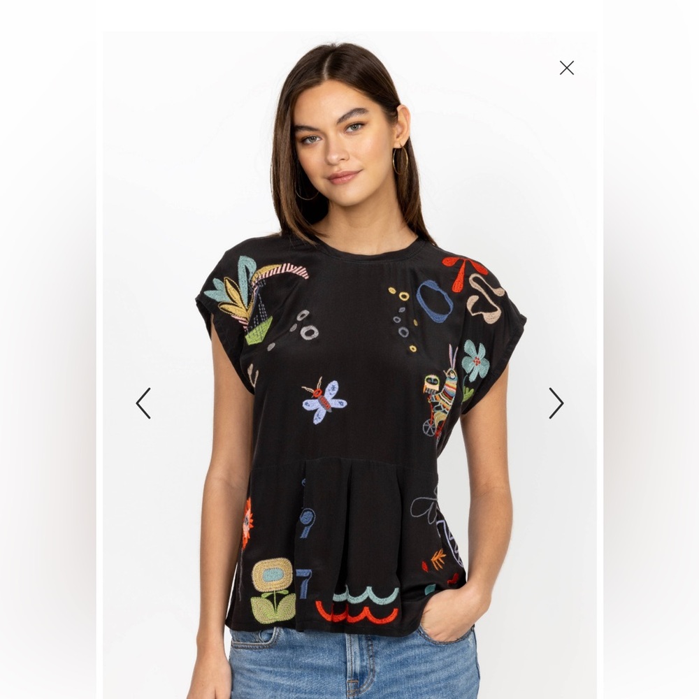 Johnny was Zelia silk blouse